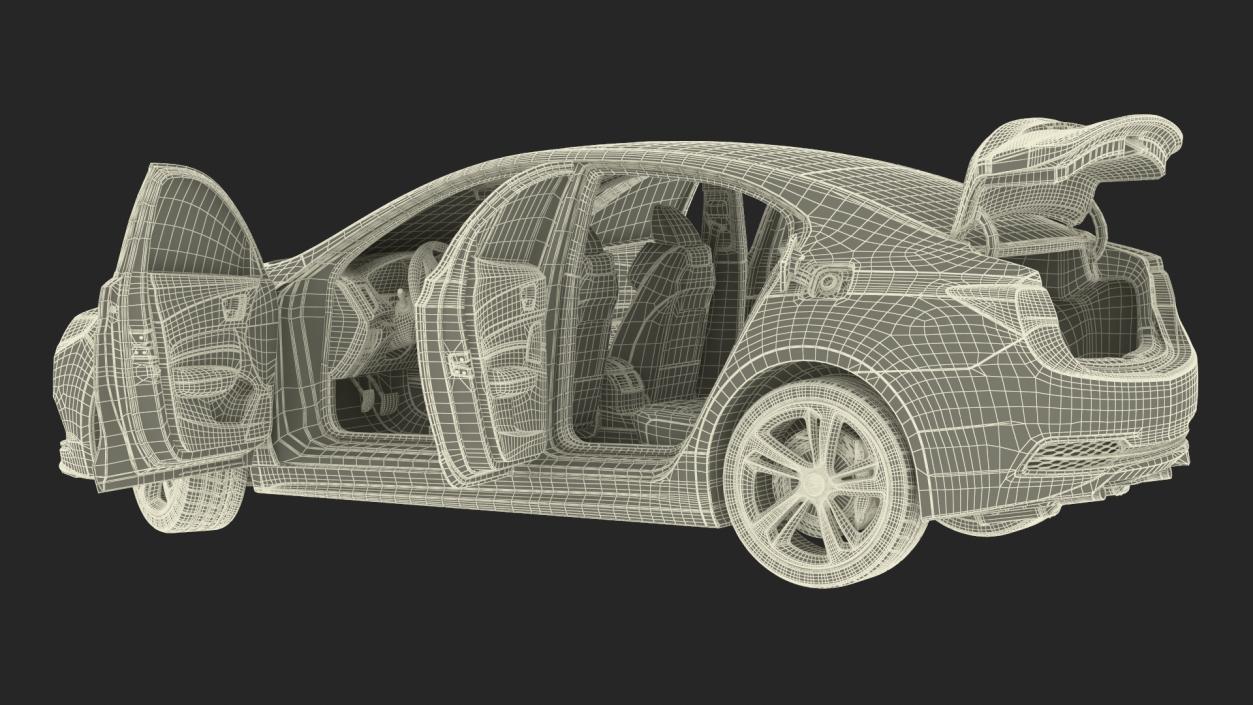 3D Acura TLX 2015 4dr Sedan Rigged