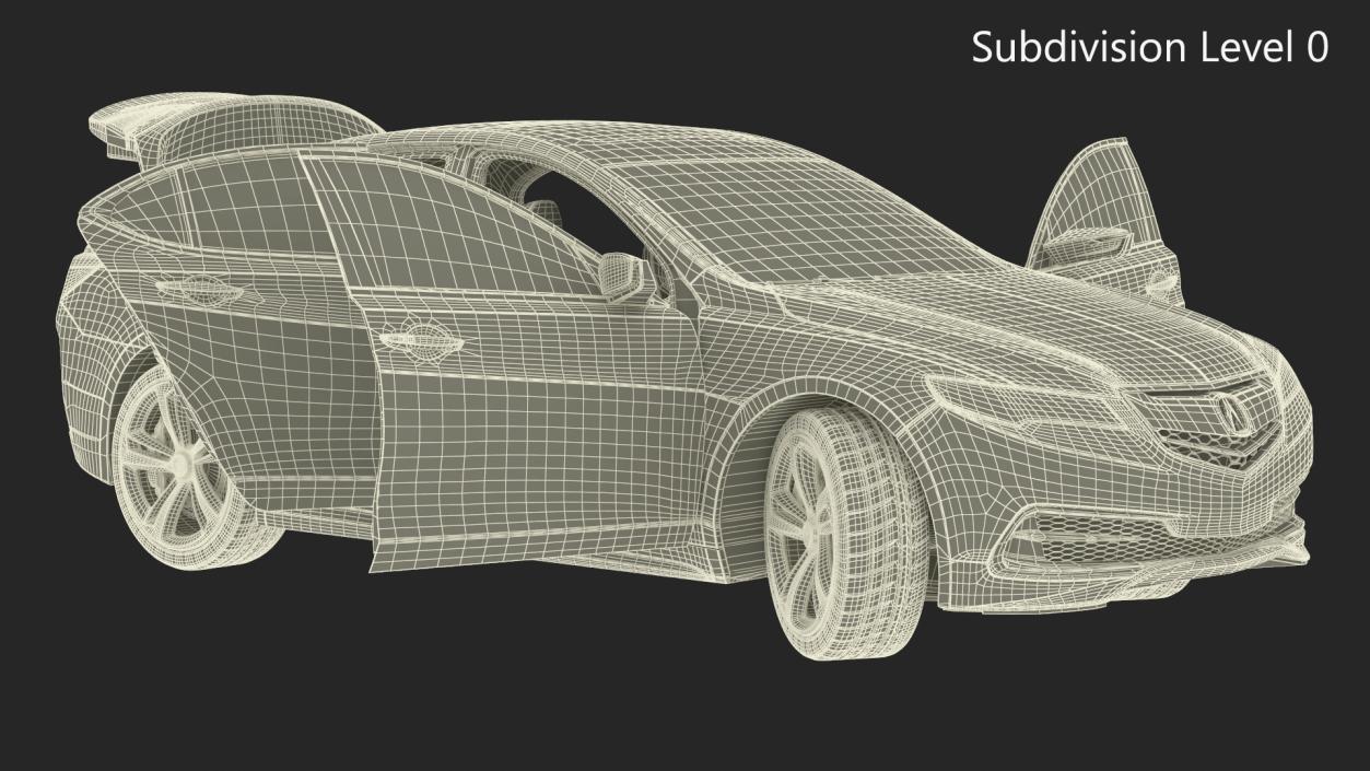 3D Acura TLX 2015 4dr Sedan Rigged