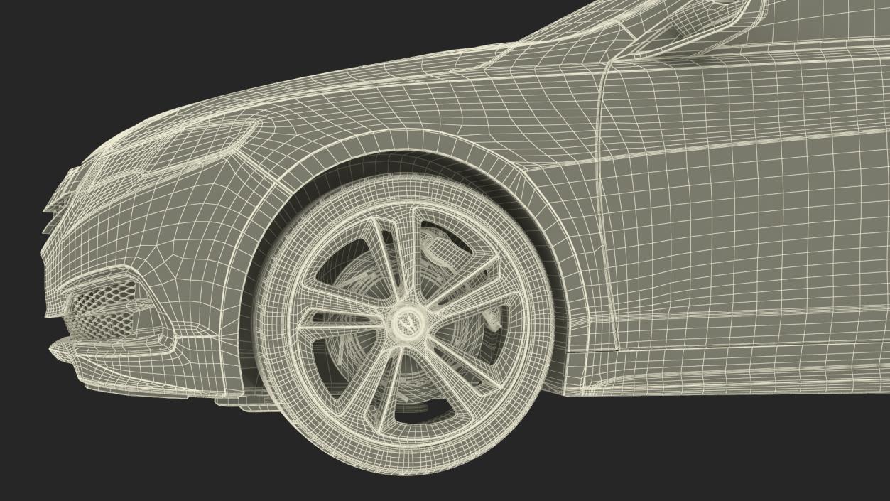 3D Acura TLX 2015 4dr Sedan Rigged