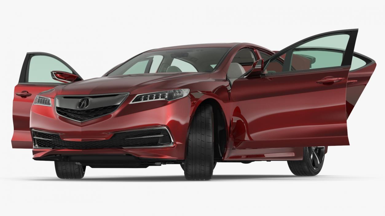 3D Acura TLX 2015 4dr Sedan Rigged