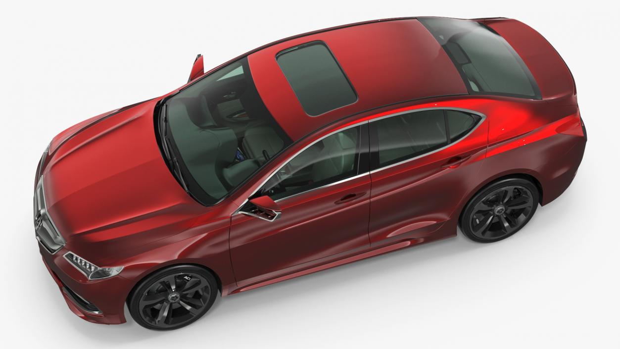 3D Acura TLX 2015 4dr Sedan Rigged