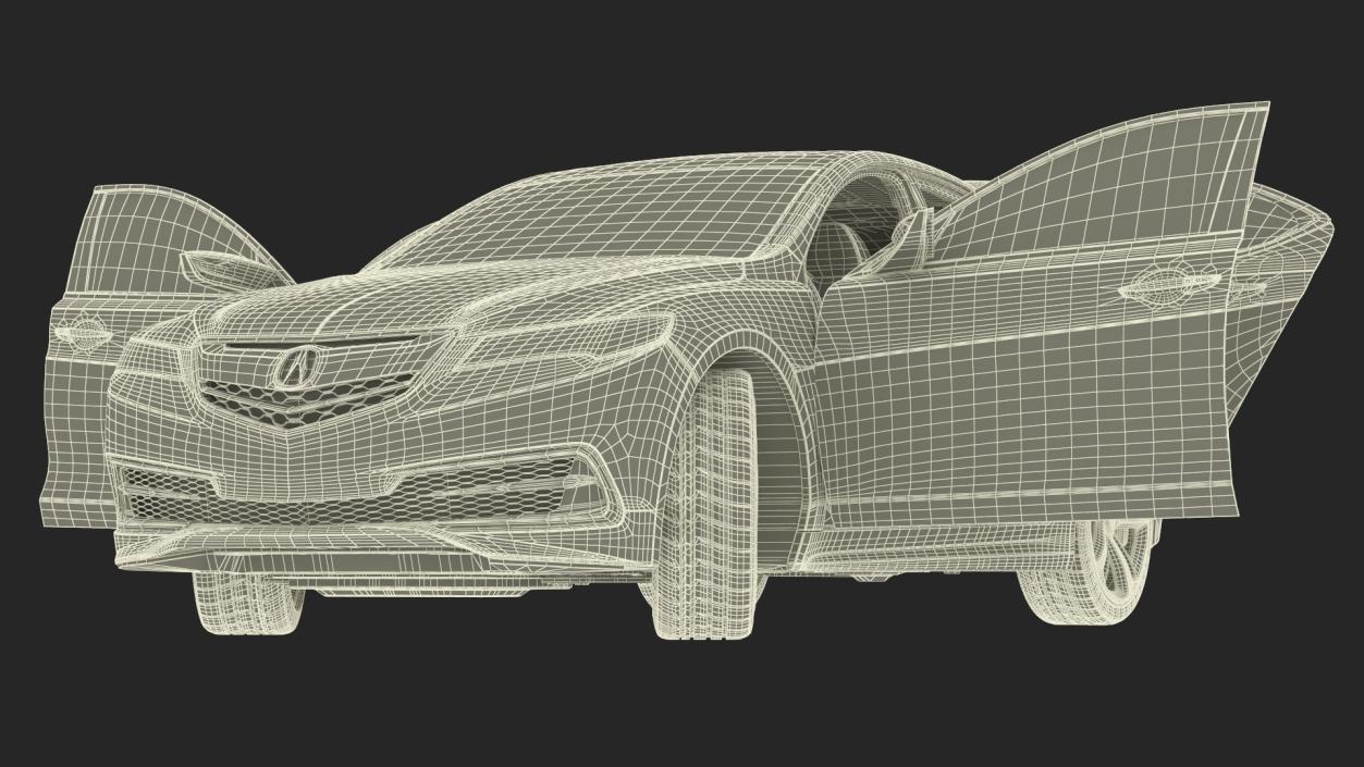 3D Acura TLX 2015 4dr Sedan Rigged