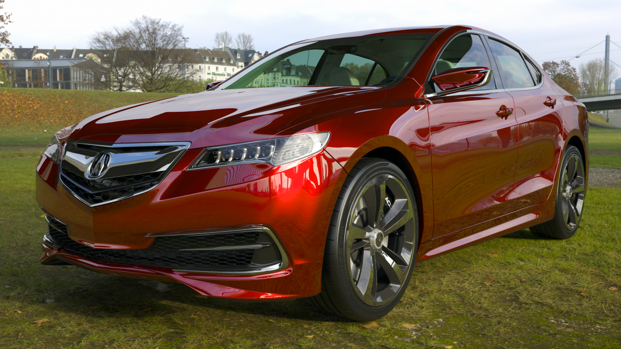 3D Acura TLX 2015 4dr Sedan Rigged