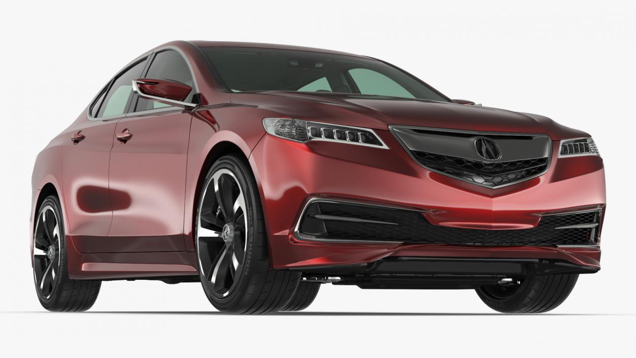 3D Acura TLX 2015 4dr Sedan Rigged