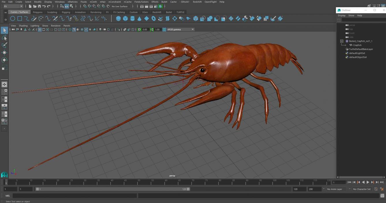 3D model Boiled Crayfish