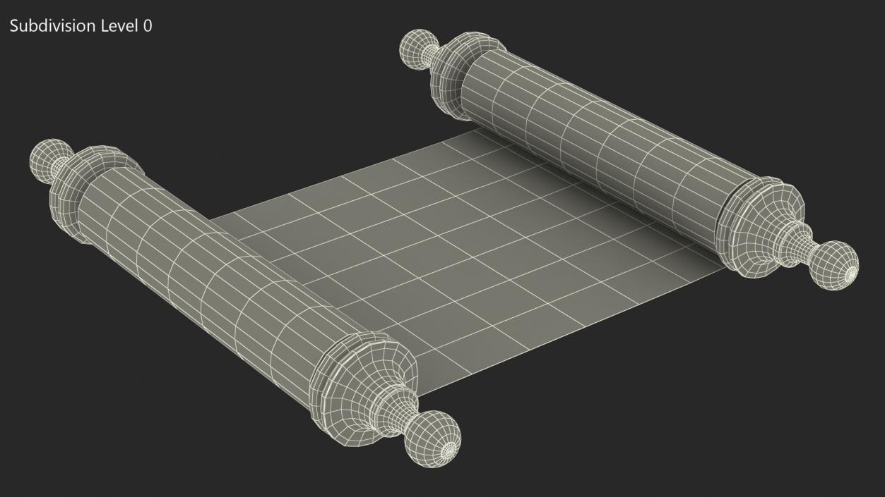 Antique Unfolded Blank Parchment Scroll 3D model