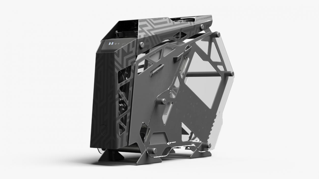 Modern Gaming PC Case Empty 2 3D model