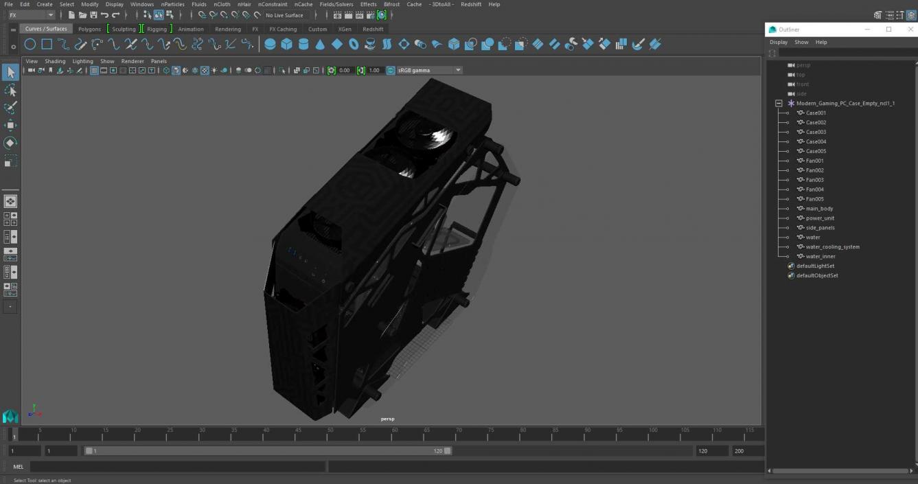 Modern Gaming PC Case Empty 2 3D model