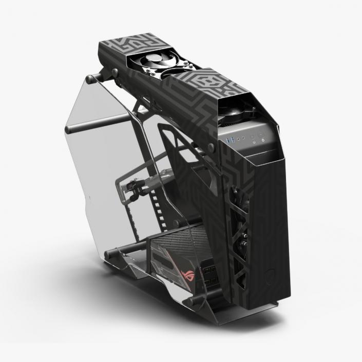 Modern Gaming PC Case Empty 2 3D model