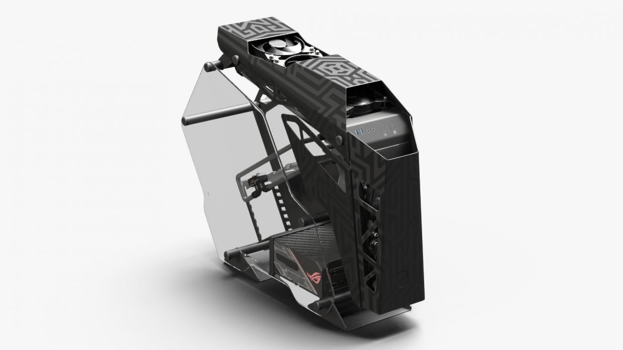 Modern Gaming PC Case Empty 2 3D model