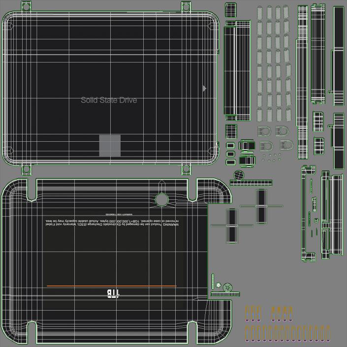 3D SSD Hard Drive 1TB model