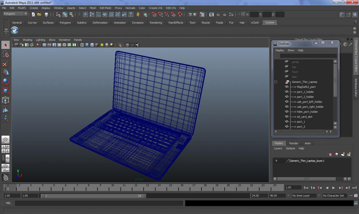 Generic Thin Laptop 3D model