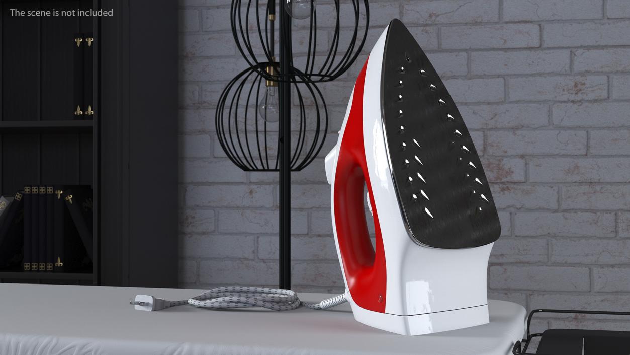 Steam Iron Red 3D model