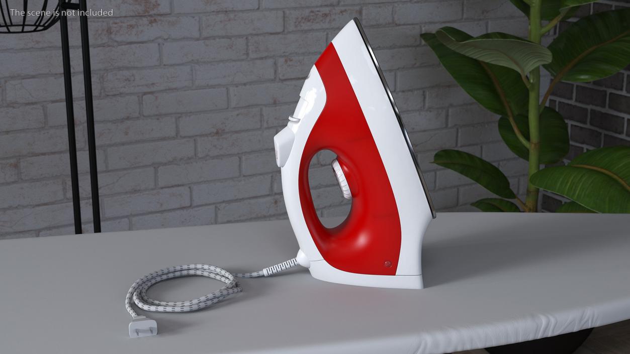 Steam Iron Red 3D model