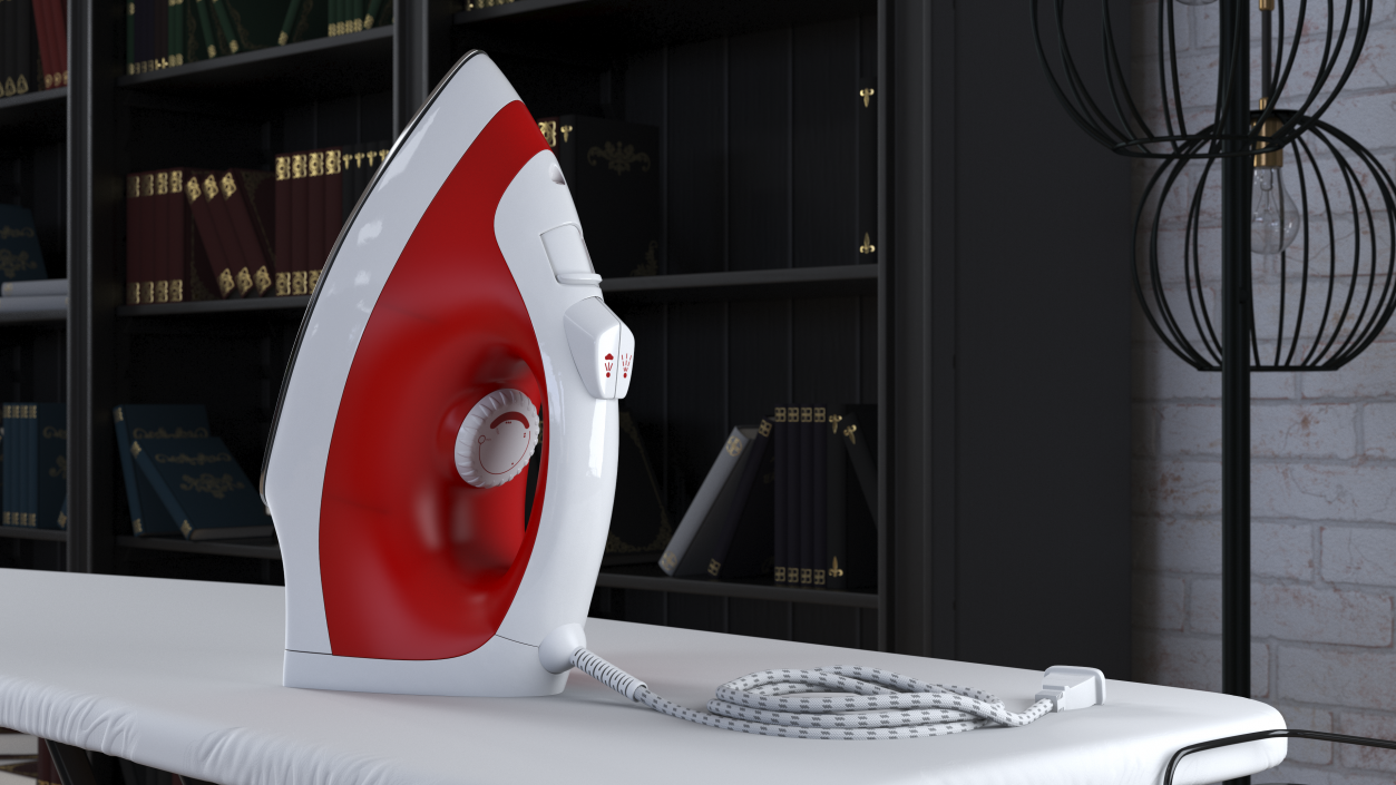 Steam Iron Red 3D model