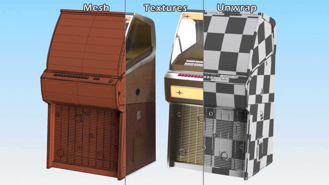 3D Full Size Vinyl Jukebox model