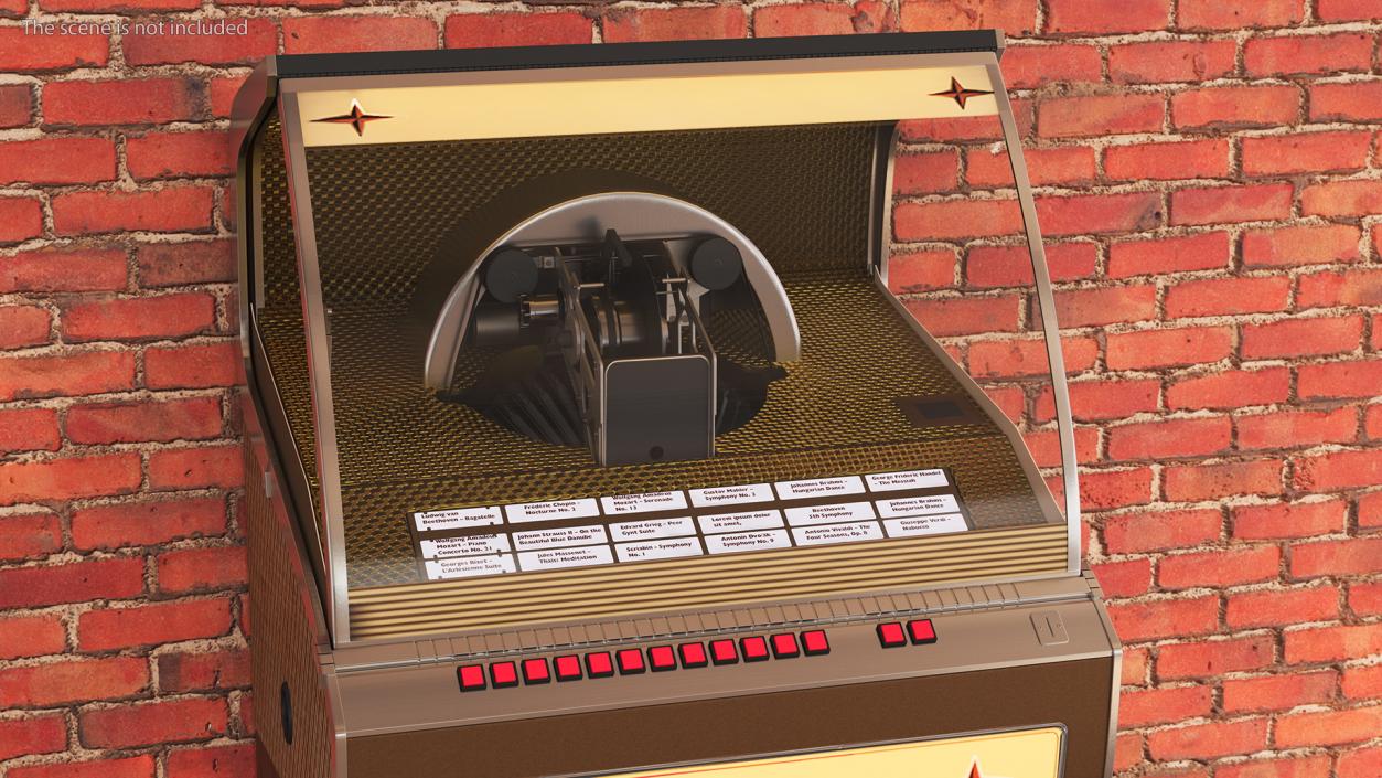 3D Full Size Vinyl Jukebox model