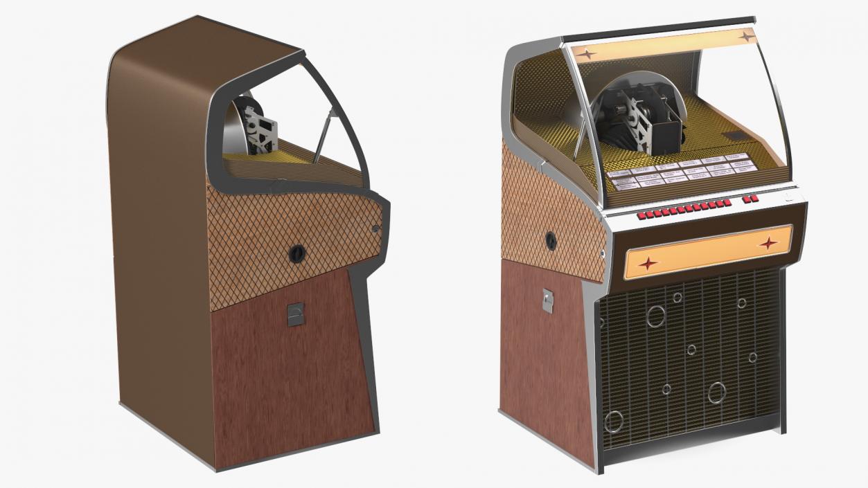 3D Full Size Vinyl Jukebox model