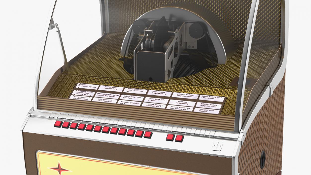 3D Full Size Vinyl Jukebox model