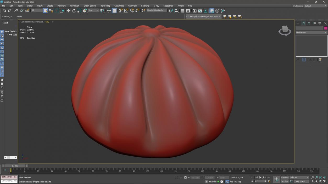 3D Asian Dumpling Cooked for 3D Print 2