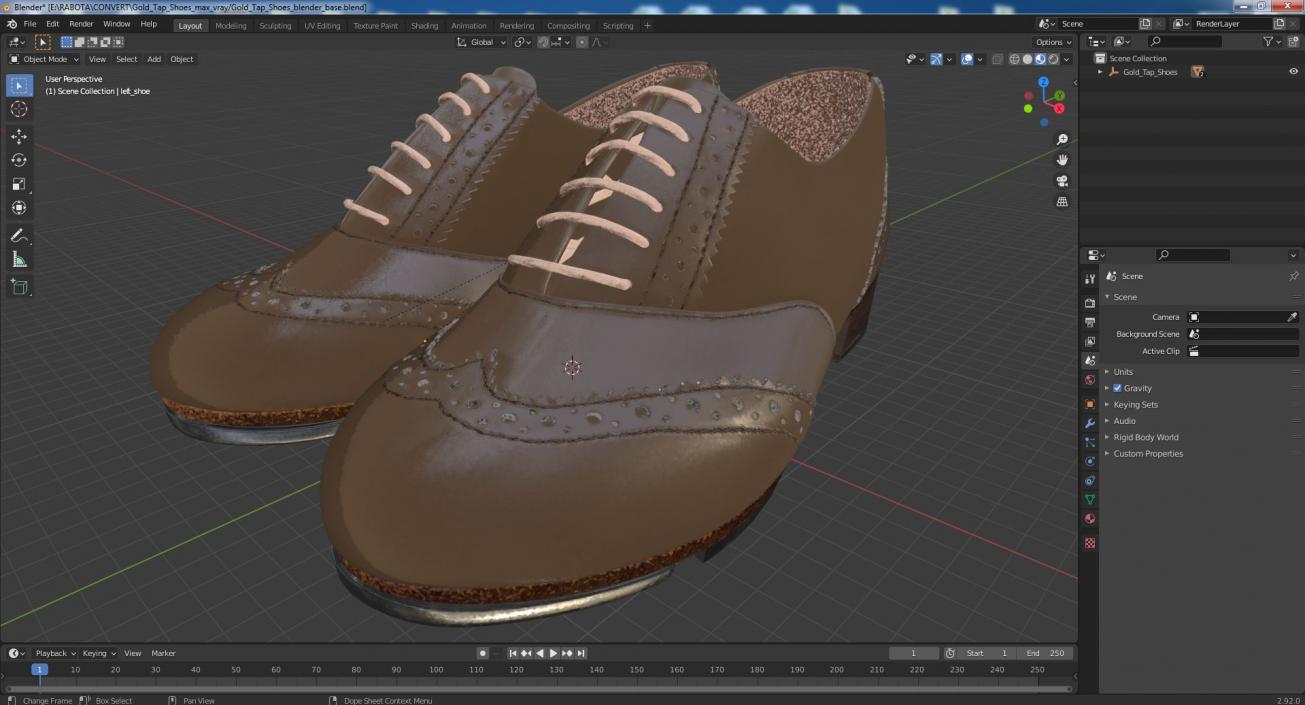 Gold Tap Shoes 3D model