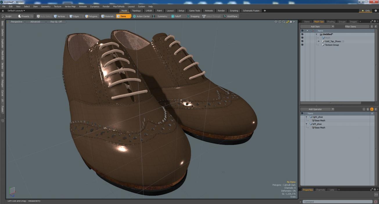 Gold Tap Shoes 3D model