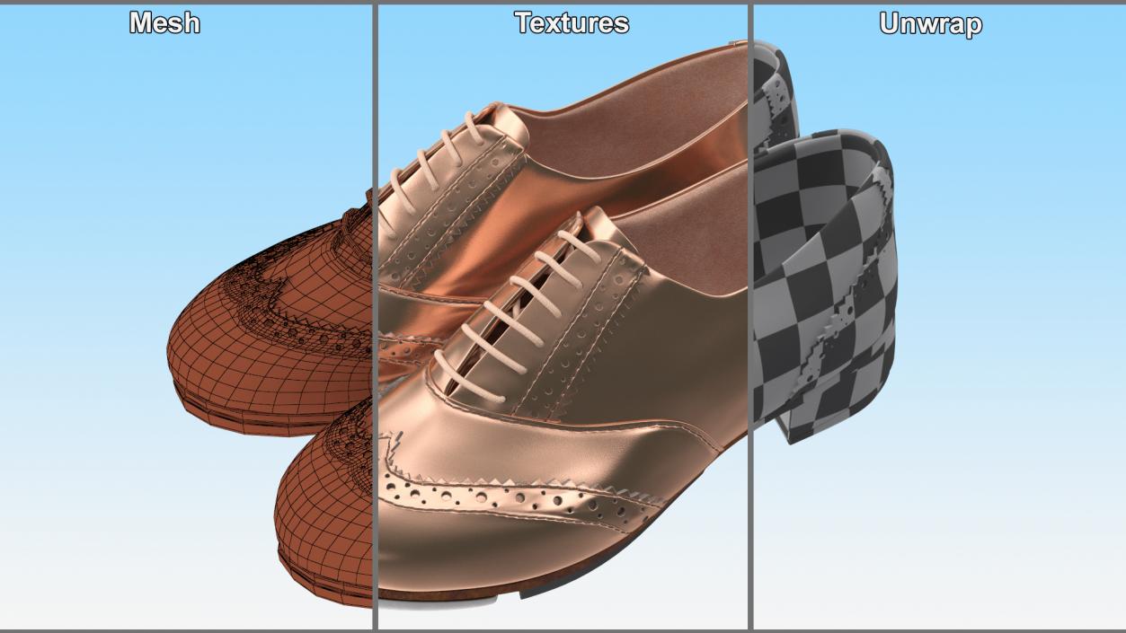 Gold Tap Shoes 3D model