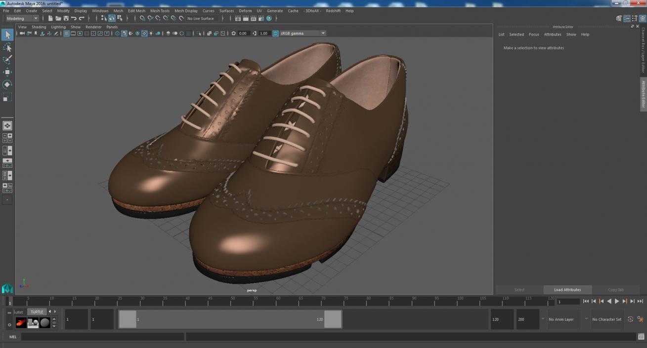 Gold Tap Shoes 3D model