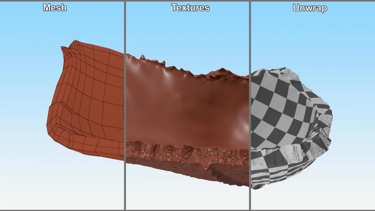 3D model Small Piece of Chocolate Bunny Tail