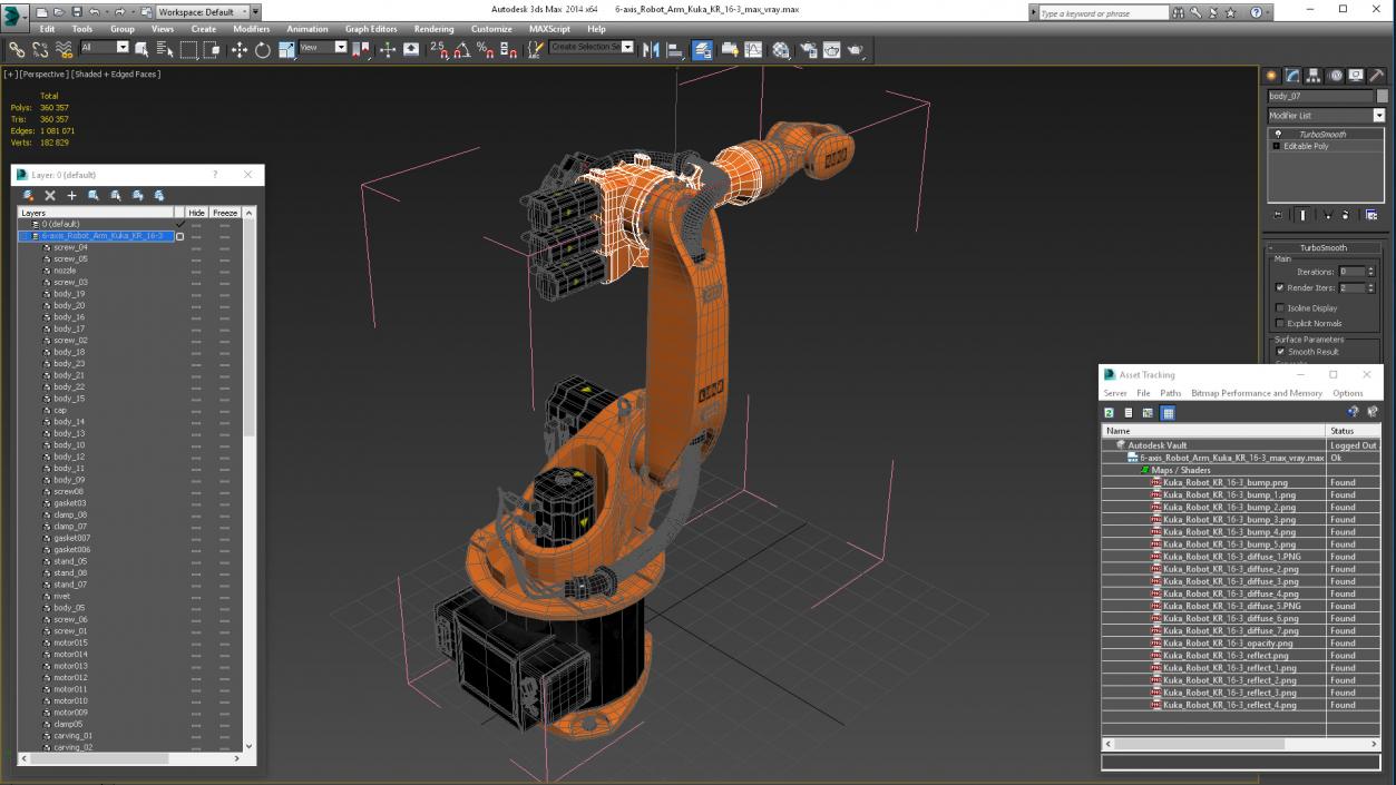 6-axis Robot Arm Kuka KR 16-3 3D model