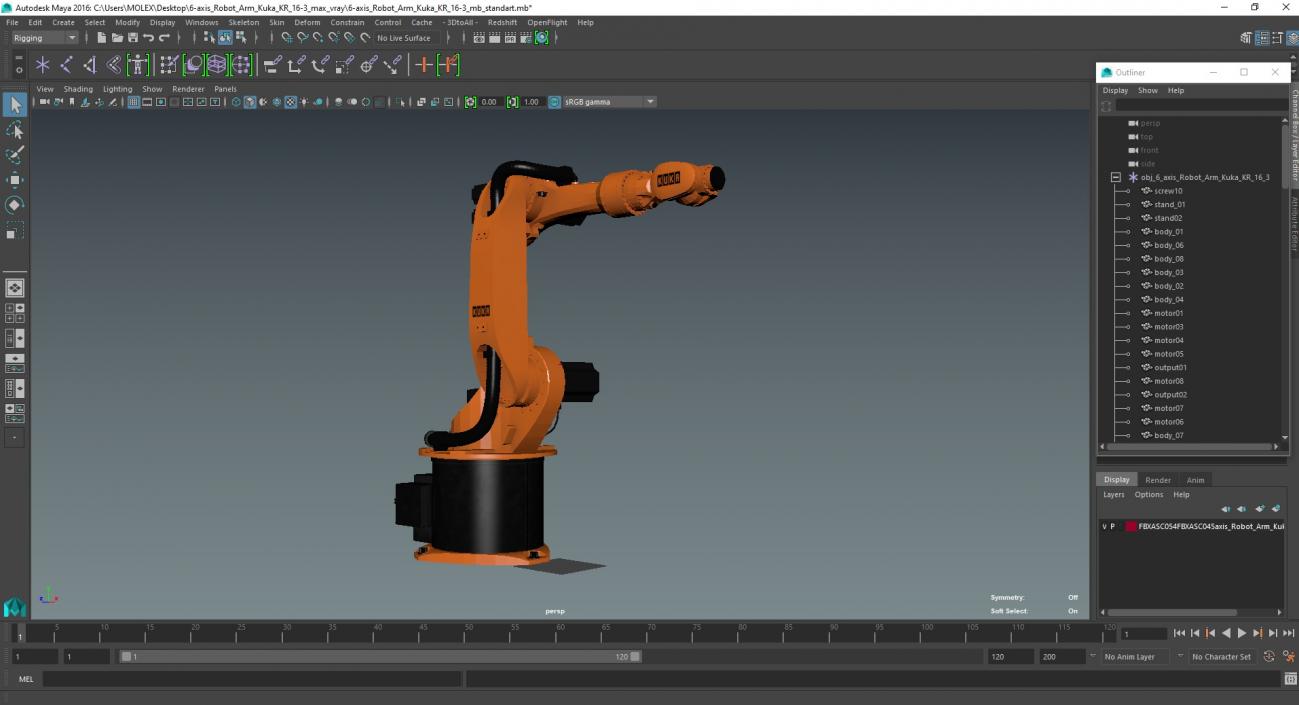 6-axis Robot Arm Kuka KR 16-3 3D model