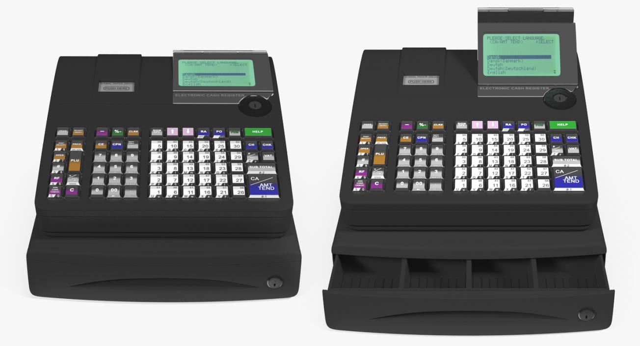 3D Electronic Cash Register Generic Black model