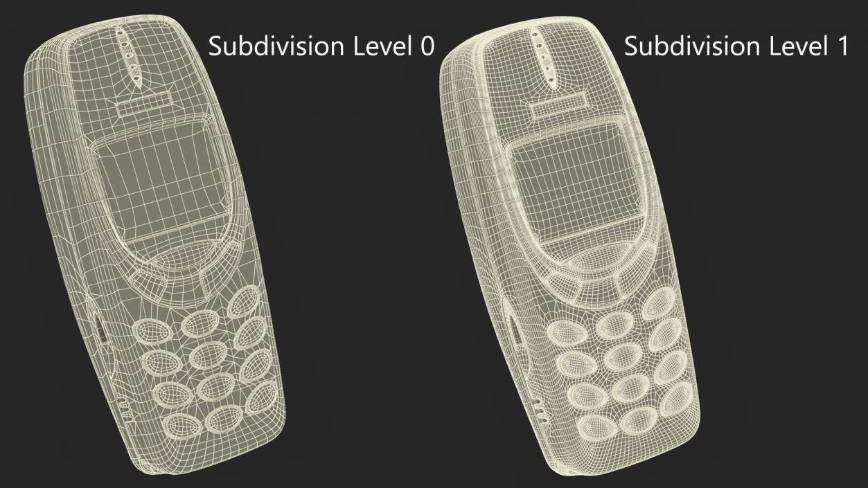 Old Scratched Cell Phone Black Switched On 3D