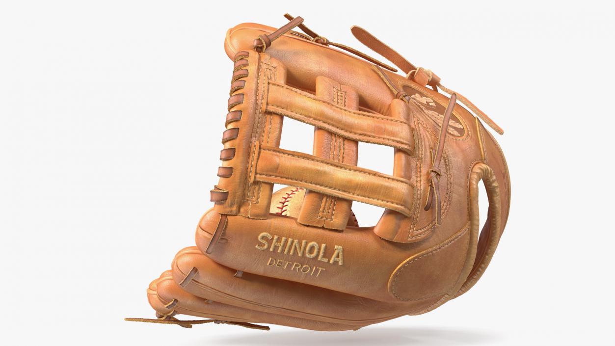 Softball Glove with Ball 3D model