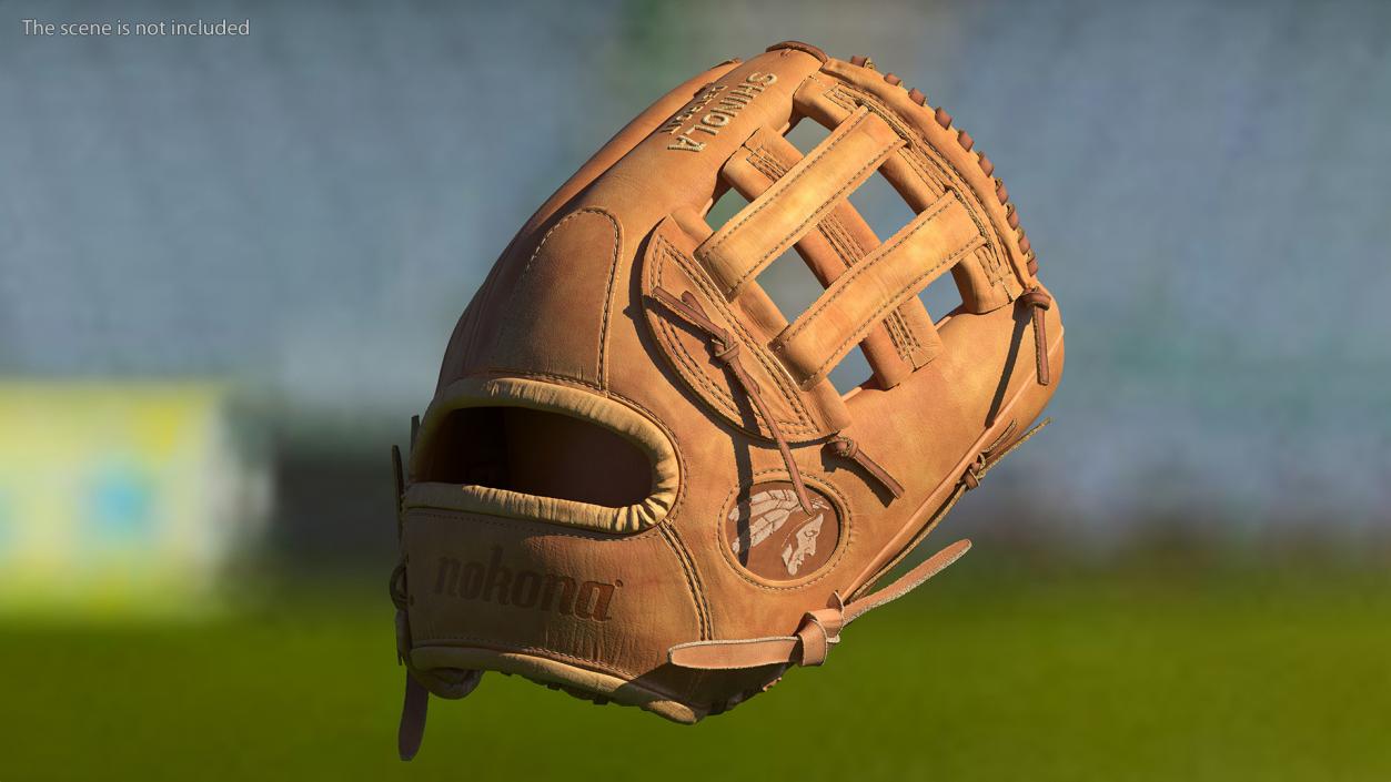 Softball Glove with Ball 3D model