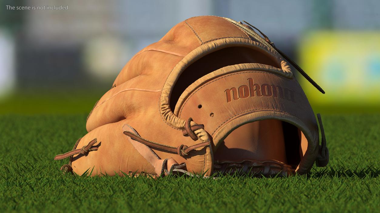 Softball Glove with Ball 3D model