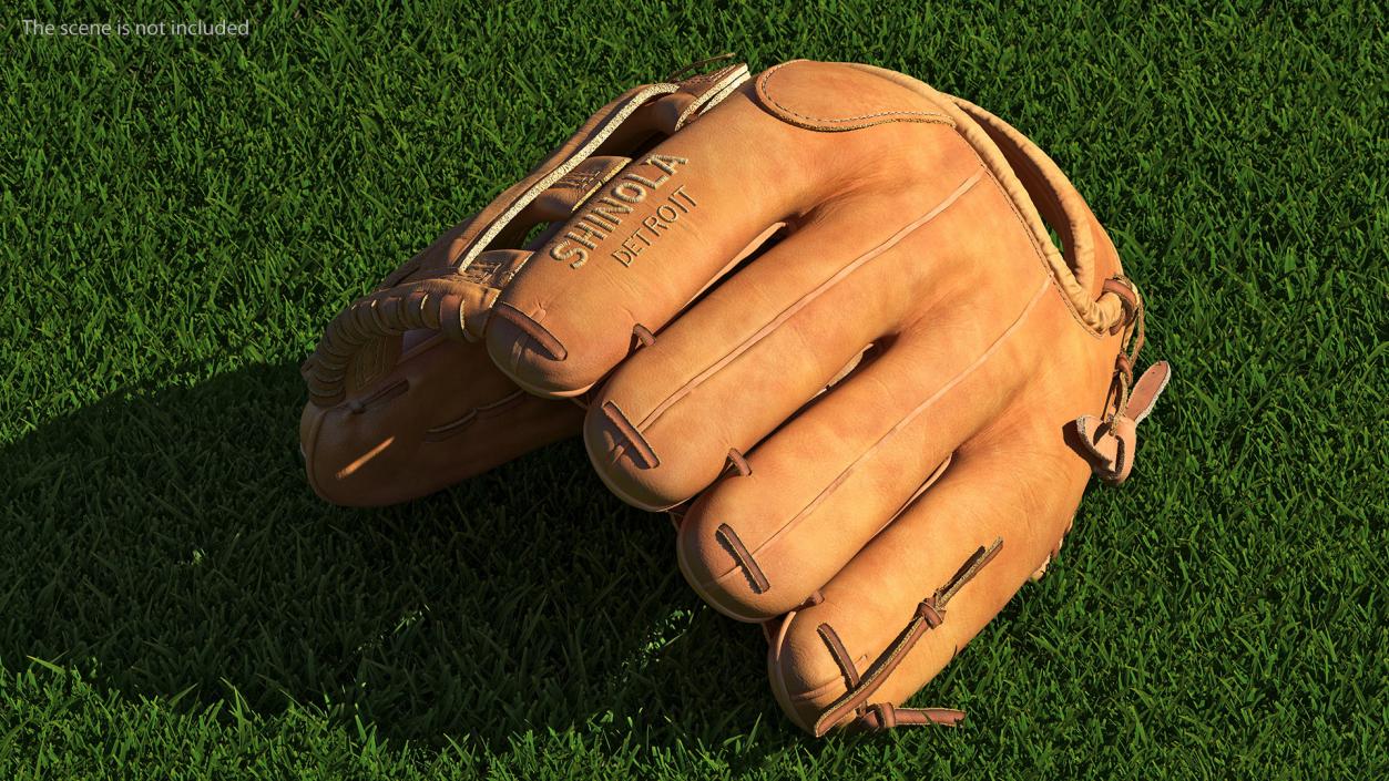 Softball Glove with Ball 3D model