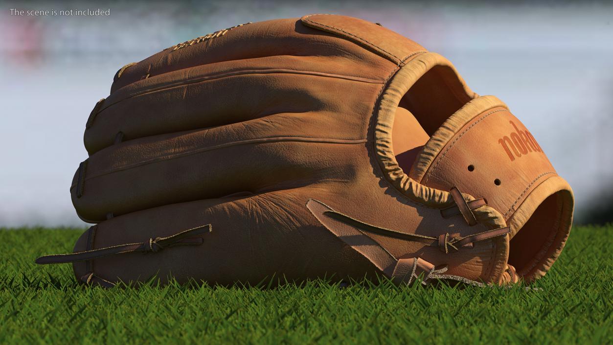 Softball Glove with Ball 3D model