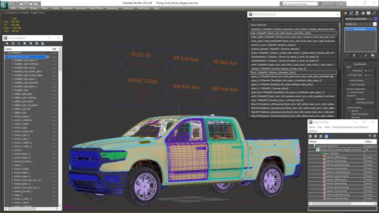 3D model Pickup Truck  Rigged