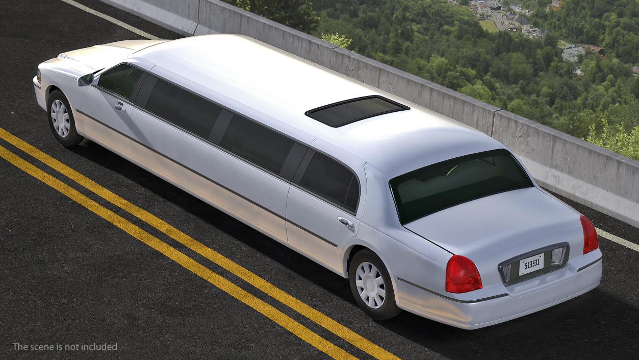 3D Limousine Generic White model