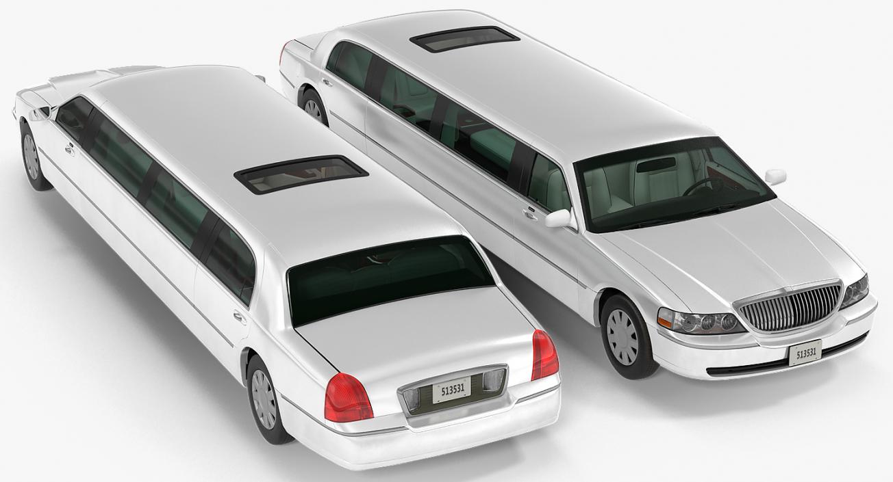 3D Limousine Generic White model