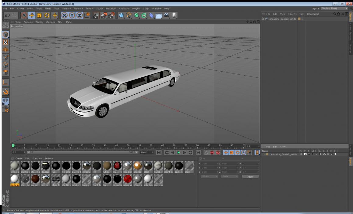 3D Limousine Generic White model