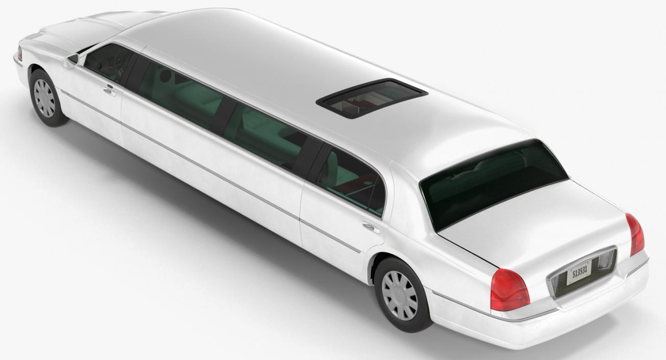 3D Limousine Generic White model