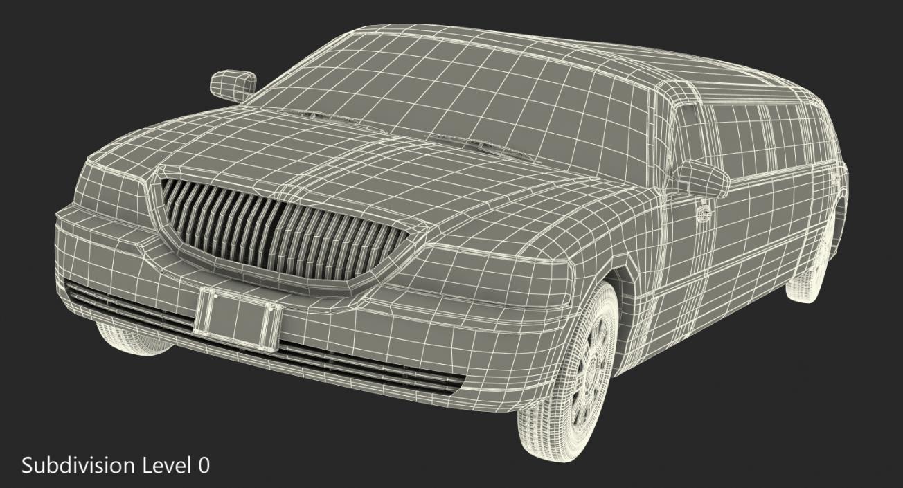 3D Limousine Generic White model