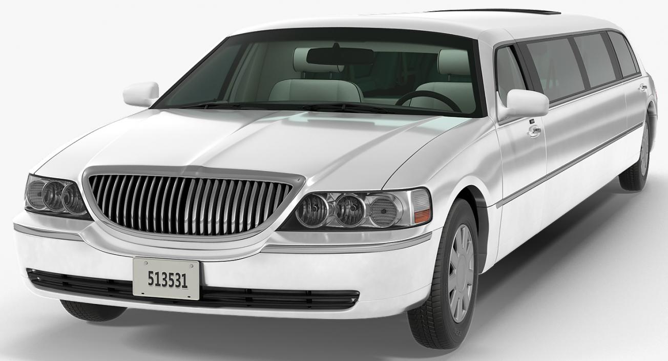 3D Limousine Generic White model