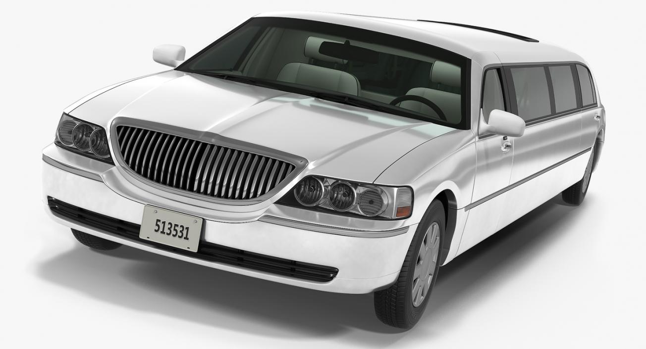 3D Limousine Generic White model
