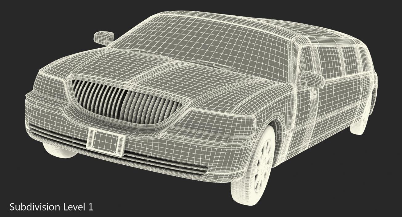 3D Limousine Generic White model