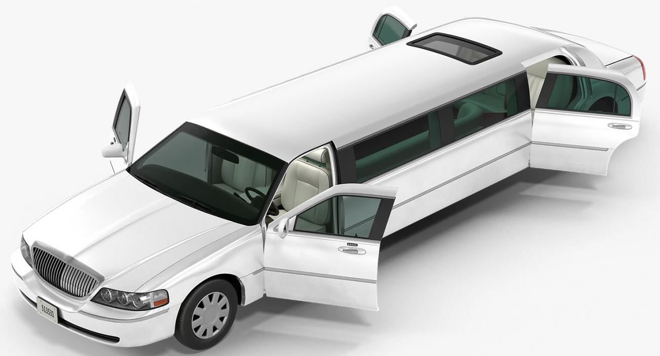 3D Limousine Generic White model