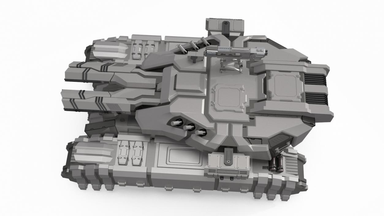 3D Fantastic Heavy Tank White 2 model