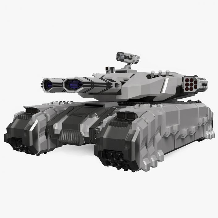 3D Fantastic Heavy Tank White 2 model